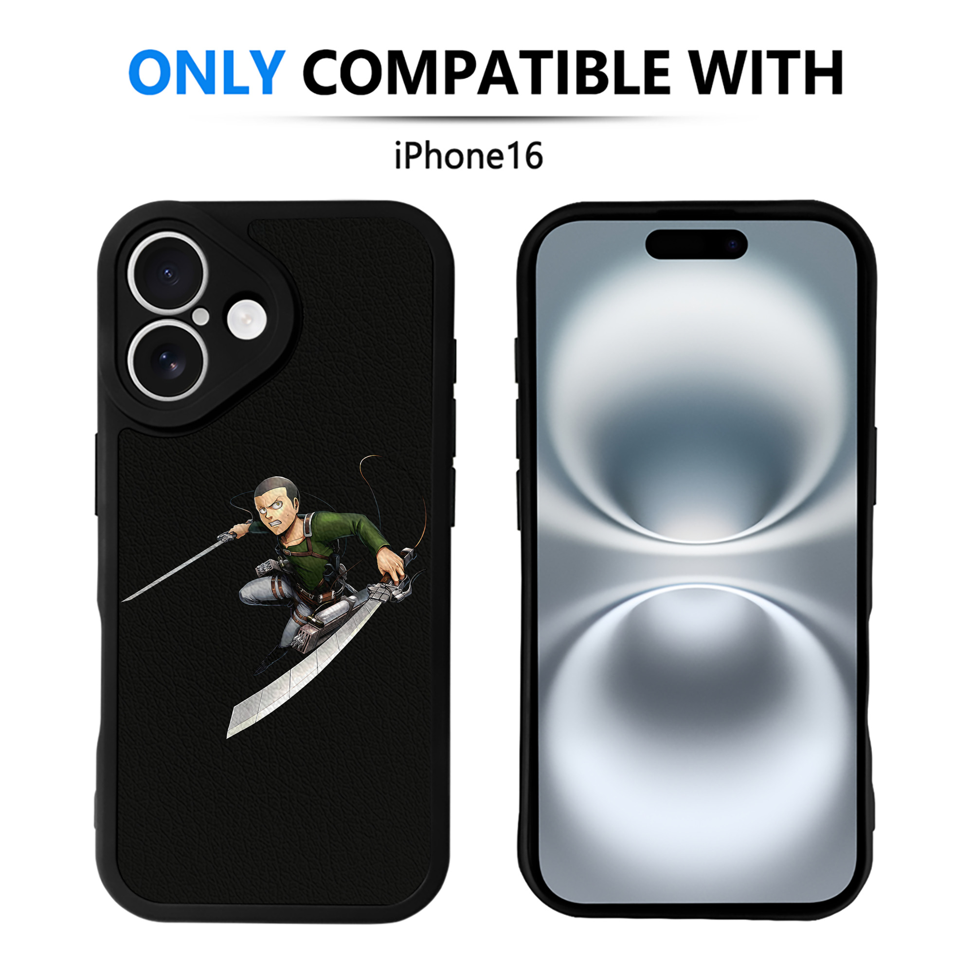 （画像用） 進撃の巨人 コニー·スプリンガー Attack on Titan Connie Springer 【iPhone 16シリーズ対応】シリコンスマホケース（レザー調） 材質：シリコン